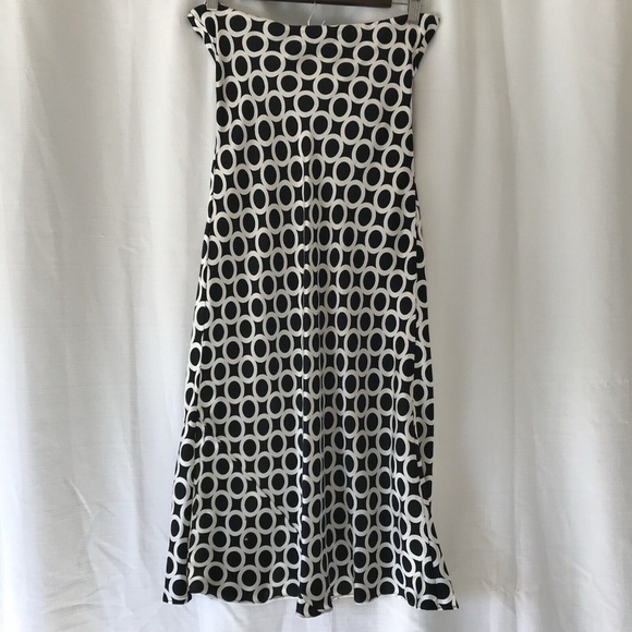 Y2K Laundry by Shelli Segal 100% Silk Dress, Size 10 , Black & Cream Halter - Picture 7 of 10